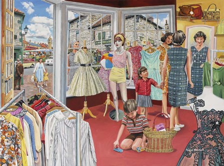In The Boutique by Trevor Mitchell art print