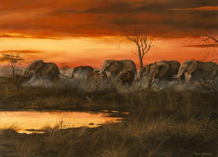 Sunset River Crossing by Trevor V. Swanson art print