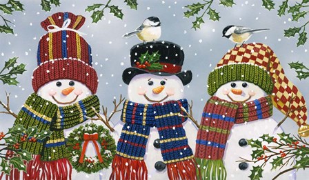 Snowman Trio by William Vanderdasson art print