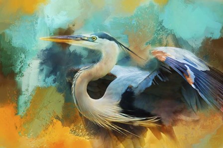 Colorful Expressions Heron by Jai Johnson art print