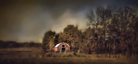 The Red Barn Welcomes Autumn by Jai Johnson art print