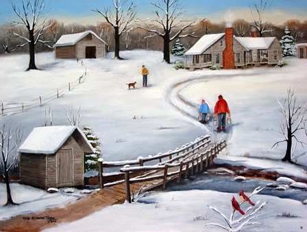 Old Springhouse in Winter by Arie Reinhardt Taylor art print