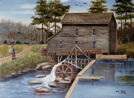 Howard&#39;s Creek Mill 1930s by Arie Reinhardt Taylor art print