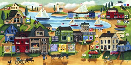 Old Village Yesteryear by Cheryl Bartley art print