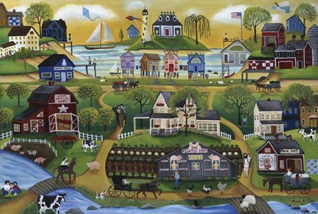 Pigasso Folk Art Farm by Cheryl Bartley art print