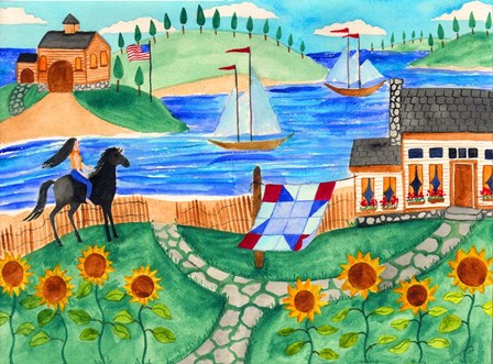 Cottage By The Sea by Cheryl Bartley art print