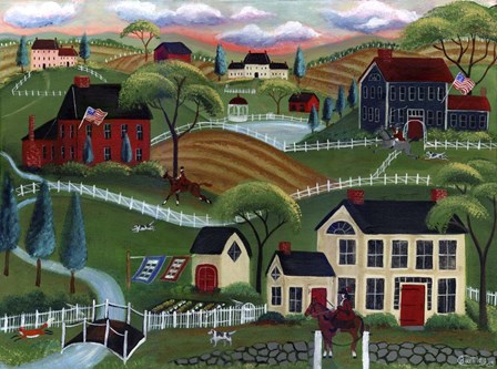 Old English Sunrise Fox Run by Cheryl Bartley art print