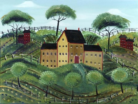 Old Family Country Home by Cheryl Bartley art print