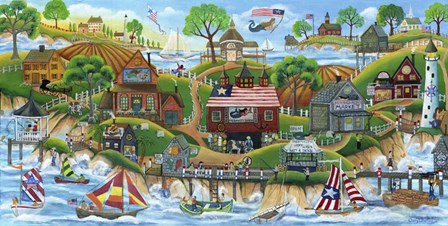 Mermaid Village by the Sea by Cheryl Bartley art print