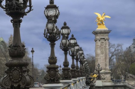 Art Nouveau Lamps Posts on Pont Alexandre III - I by Cora Niele art print