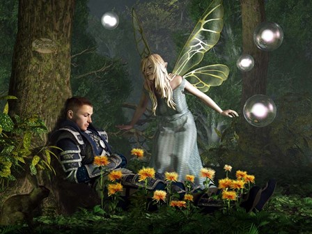 The Knight And The Faerie by Daniel Eskridge art print