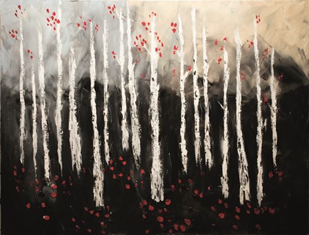 Little Red Birch Forest by Roey Ebert art print