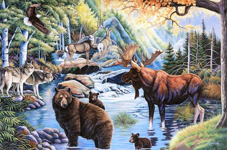 North American Wildlife by Jenny Newland art print