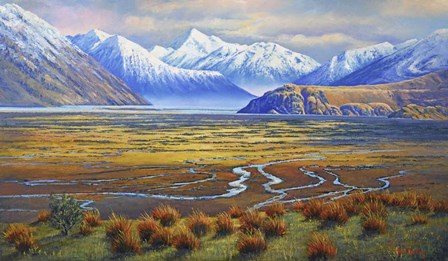 Afternoon Light   Erehwon N.Z. by John Bradley art print