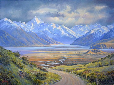 The Road into Erehwon N.Z. by John Bradley art print