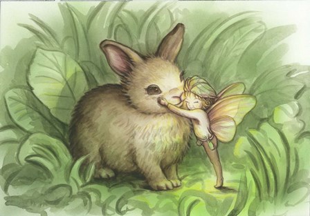 Fairy Prince With Bunny by Kirk Reinert art print