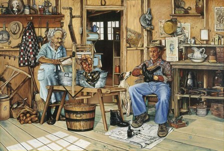 Barn Dance Preparation by Les Ray art print