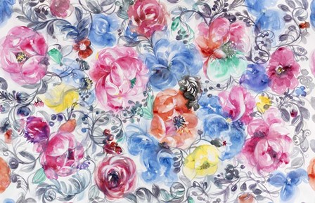 Festive Flower Patterns VI by Li Bo art print