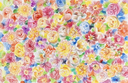 Festive Flower Patterns VII by Li Bo art print