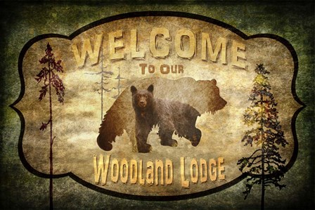 Welcome - Lodge Black Bear 2 by LightBoxJournal art print