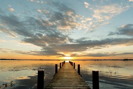 Morning Lights on a Jetty by Pangea Images art print