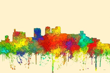 Birmingham Alabama Skyline-SG by Marlene Watson art print