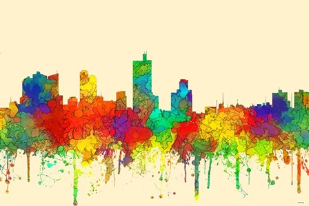 Fort Worth Texas  Skyline.-SGjpg by Marlene Watson art print