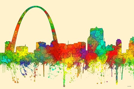 Gateway Arch St Louis Missouri Skyline-SG by Marlene Watson art print