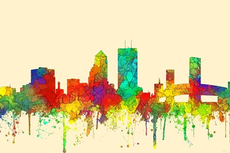 Jacksonville Florida Skyline-SG by Marlene Watson art print
