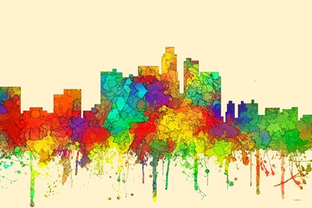 Los Angeles California Skyline-SG by Marlene Watson art print