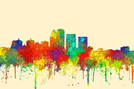 Louisville Kentucky Skyline-SG by Marlene Watson art print