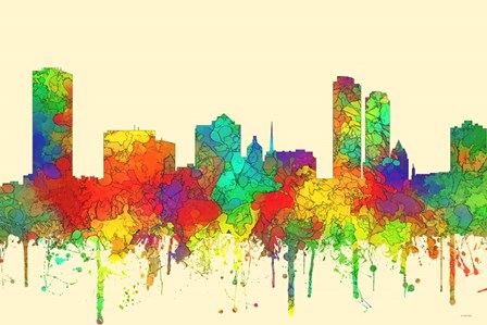 Milwaukee Wisconsin Skyline-SG by Marlene Watson art print