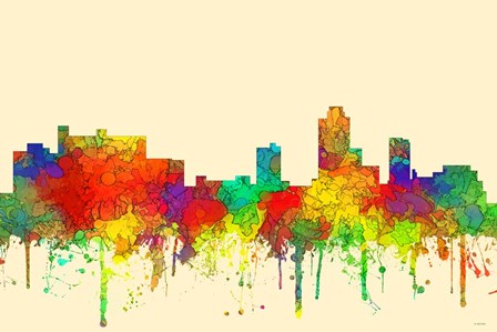 New Brunswick New Jersey Skyline-SG by Marlene Watson art print