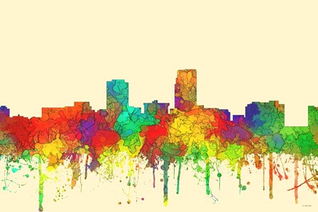 Omaha Nebraska Skyline-SG by Marlene Watson art print