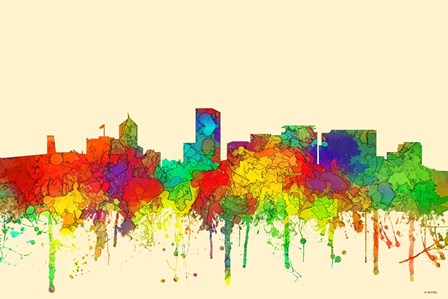 Portland Oregon Skyline-SG by Marlene Watson art print