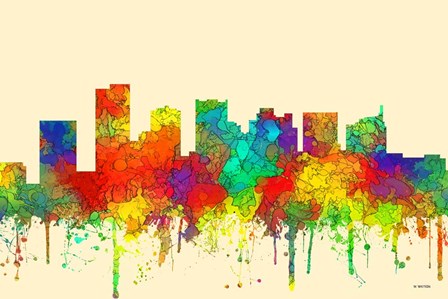 Scottsdale Arizona Skyline-SG by Marlene Watson art print