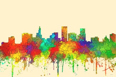 St Paul Minnesota Skyline-SG by Marlene Watson art print