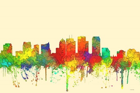 Tampa Florida Skyline-SG by Marlene Watson art print