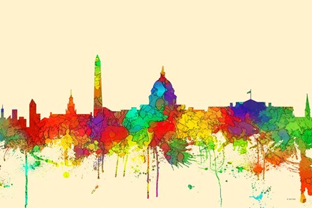 Washington DC Skyline SG by Marlene Watson art print