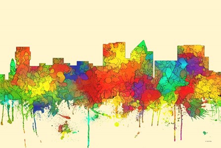 Wichita Kansas  Skyline-SG by Marlene Watson art print