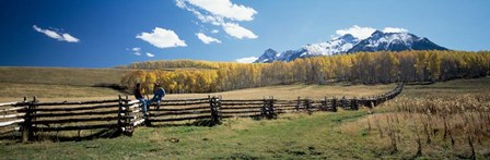 View of the Last Dollar Ranch, Mount Sneffels, Colorado by Panoramic Images art print