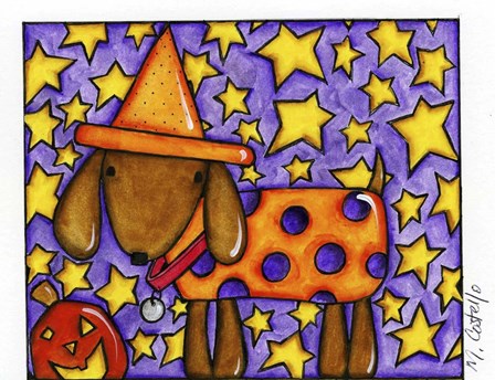 Halloween Dog by Maureen Lisa Costello art print