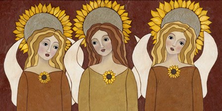 Angels And Sunflowers by Medana Gabbard art print
