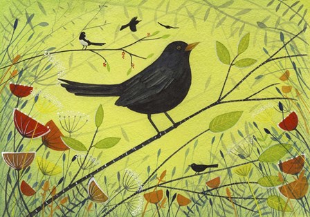 Spring Blackbird 2 by Michelle Campbell art print