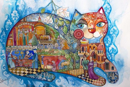 Medieval Cat by Oxana Zaika art print