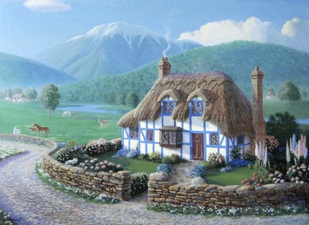 Country Cottage by Richard Burns art print