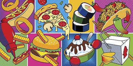 Takeout Food Montage by Ron Magnes art print