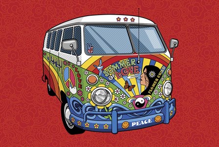 Sixties VW Hippy Van by Ron Magnes art print
