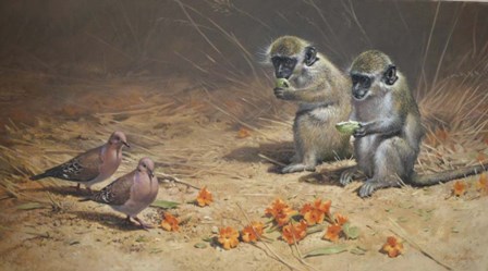 Monks And Dove by Michael Jackson art print