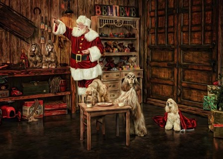 Santas Dogs by Santa’s Workshop art print